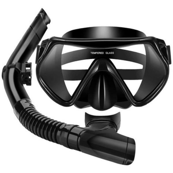 Kit Mergulho Snorkel Máscara Profissional Visão Panorâmica Anti-Embaçante para Natação