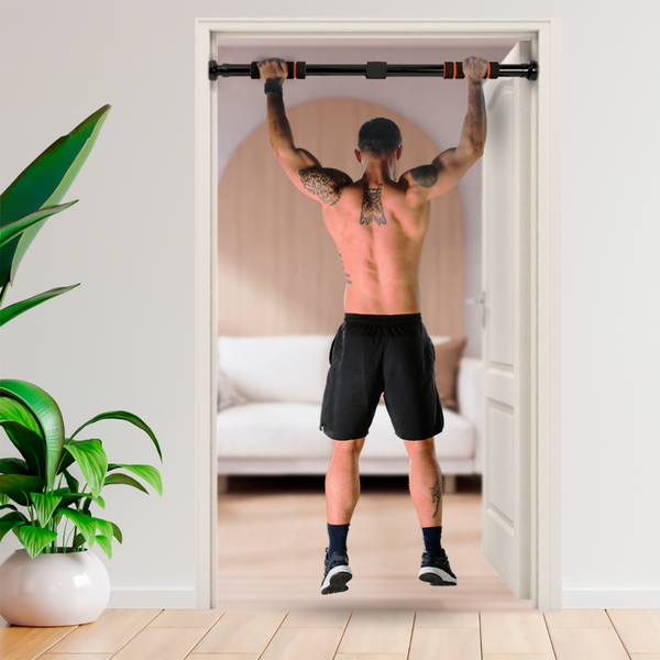 Barra Fixa Porta com Pegada de Espuma Ajustável para Exercícios Musculação